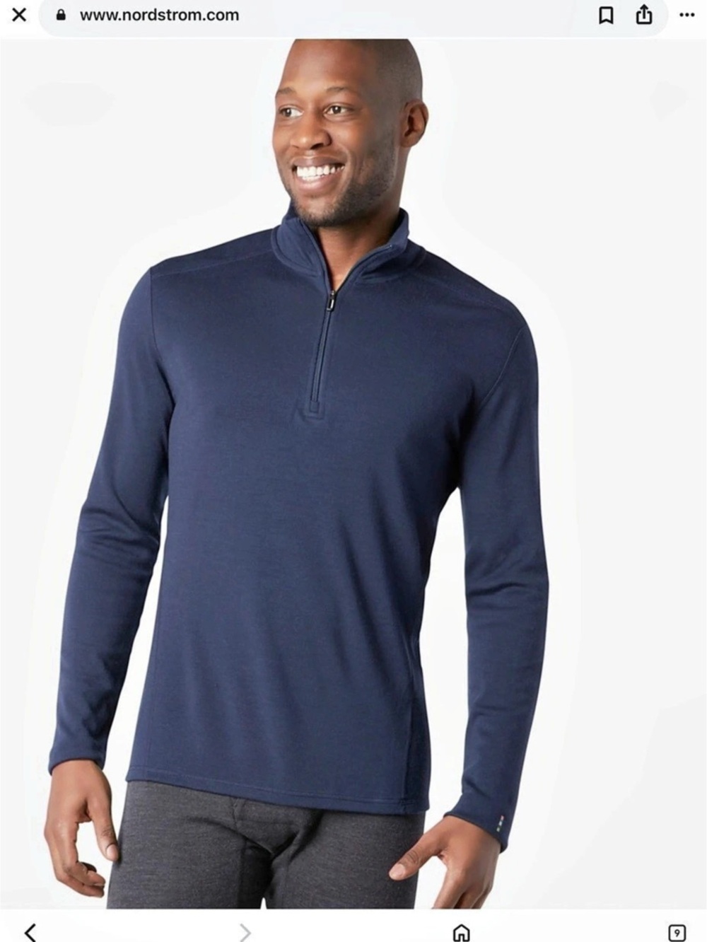 Smartwool Classic Thermal Merino Base Layer Quarter Zip Pullover Merino Quarter